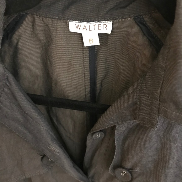 Walter Metallic Grey-Blue Shirt Dress Size 6, EUC! - Picture 2 of 7